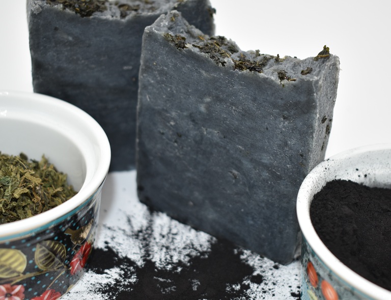 Nettle-Infused Jojoba with Activated Charcoal & Bentonite Clay, handcrafted by Pure Serenity Soap